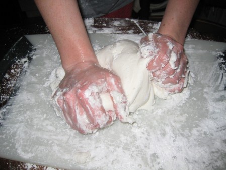 My hands, covered in fondant. Photo by Lauren! :) Thanks!